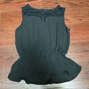 Black Lacey peplum blouse